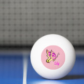 Balle De Ping Pong papillon rose - ajouter un nom (Filet)