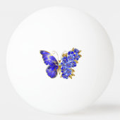Balle De Ping Pong Papillon saphir à fleurs (Dos)