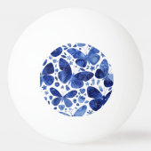 Balle De Ping Pong Papillons Aquarelle Bleu (Dos)