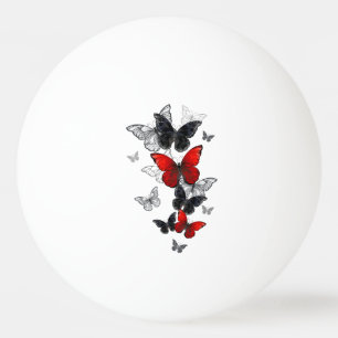 Balle De Ping Pong Papillons noirs et rouges volants