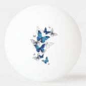 Balle De Ping Pong Papillons volants bleus Morpho (Devant)