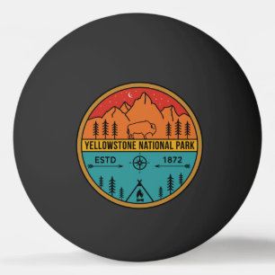 Balle De Ping Pong Parc national de Yellowstone Rétro Wyoming USA Bi