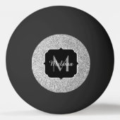 Balle De Ping Pong Parties scintillant gris argent scintille Monogram (Devant)