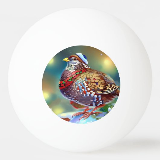 Balle De Ping Pong Partridge de Noël (4) (Devant)