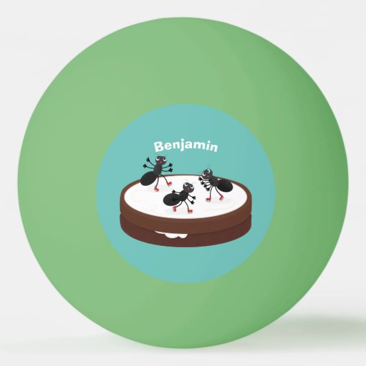 Balle De Ping Pong Patinage sur glace de fourmis joyeuses sur dessin (Devant)