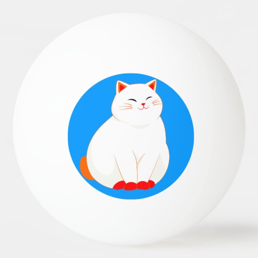 Balle De Ping Pong Peaches, le Chat Sourire (Devant)