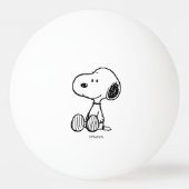 Balle De Ping Pong PEANUTS | Snoopy on Black White Comics (Devant)
