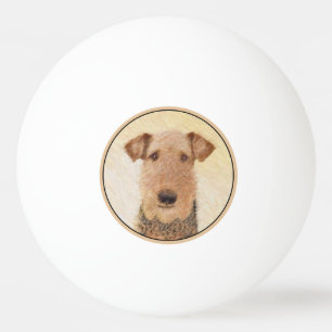 Balle De Ping Pong Peinture Airedale Terrier - Cute Original Art