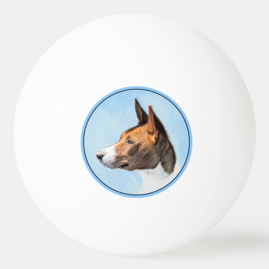 Balle De Ping Pong Peinture Basenji - Belle Art Original (Devant)