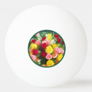 Balle De Ping Pong Peinture Bouquet Rose - Jolie Art Fleur Originale