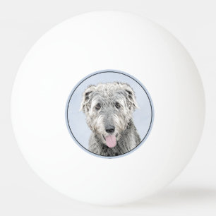 Balle De Ping Pong Peinture de Wolfhound irlandais - Joli art origina