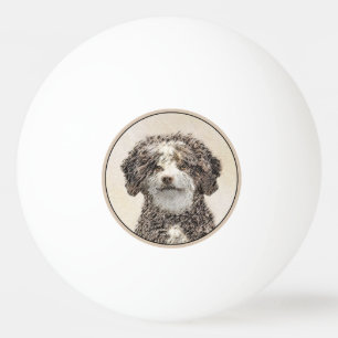 Balle De Ping Pong Peinture espagnole de chien d'eau - jolie art orig