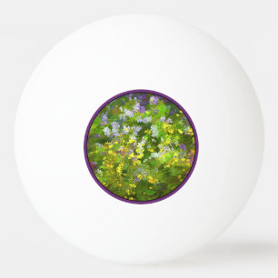 Balle De Ping Pong Peinture fleur sauvage Impasto - Art Fleur Origina