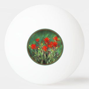 Balle De Ping Pong Peinture indienne de pinceau - Art Fleur original