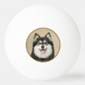 Balle De Ping Pong Peinture Lapphund Finlandaise - Joli art original (Devant)