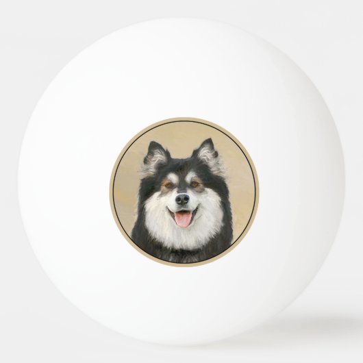 Balle De Ping Pong Peinture Lapphund Finlandaise - Joli art original (Dos)