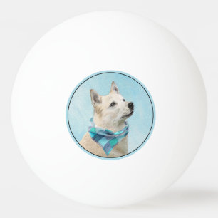 Balle De Ping Pong Peinture norvégienne Buhund - jolie art original c
