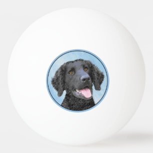 Balle De Ping Pong Peinture Retriever recouverte de boue - Art Chien