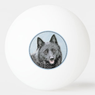 Balle De Ping Pong Peinture Schipperke - Cute Original Chien Art