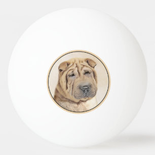 Balle De Ping Pong Peinture Shar Pei - Cute Original Chien Art