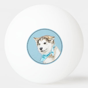 Balle De Ping Pong Peinture Sibérienne Husky Puppy - Art Chien origin