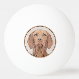 Balle De Ping Pong Peinture Vizsla - Joli art original chien