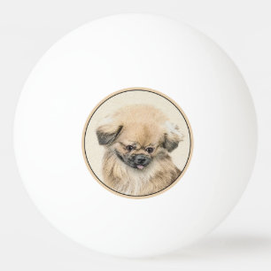Balle De Ping Pong Pekingese Painting - Cute Original Dog Art