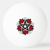 Balle De Ping Pong Pentagramme aux roses rouges (Dos)