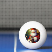 Balle De Ping Pong Père Noël de Noël et un chat (1) (Filet)