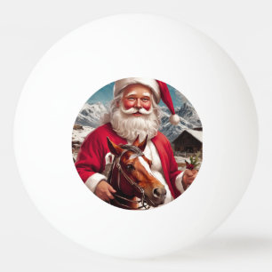 Balle De Ping Pong Père Noël et son cheval des Rocheuses