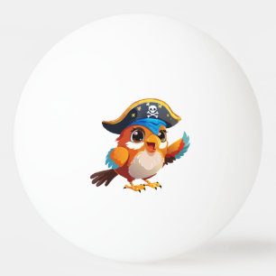 Balle De Ping Pong Perroquet pirate de dessin animé mignon