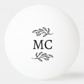 Balle De Ping Pong Personalized Monogram Initials Botanical Leaf (Dos)