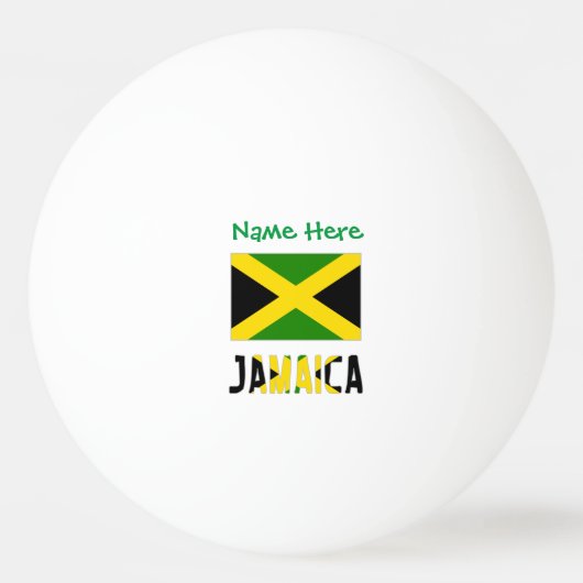 Balle De Ping Pong Personnalisation verte du drapeau jamaïcain (Devant)