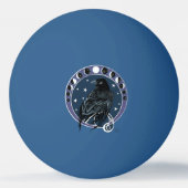 Balle De Ping Pong Phases de la lune corail Étoiles Bleu (Devant)