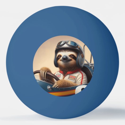 Balle De Ping Pong Pilote Sloth Racecar (Devant)