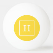 Balle De Ping Pong Pineapple Yellow White Framed Monogram initial (Dos)