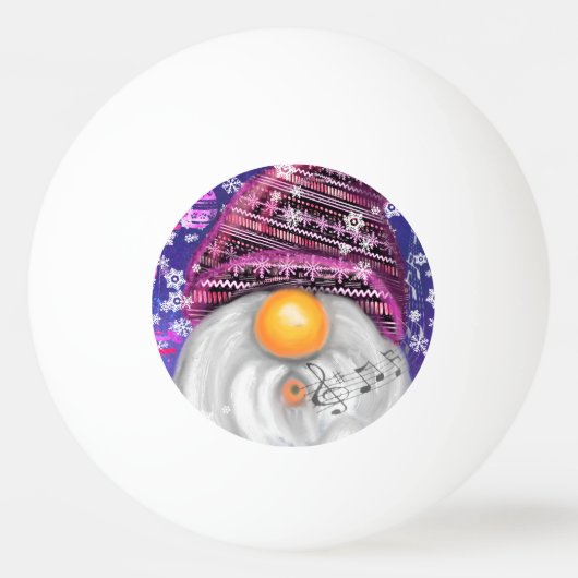 Balle De Ping Pong Ping Pong Ball Gnome De Noël En Casquette Violet (Devant)