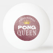 Balle De Ping Pong PING PONG QUEEN Rose Gold Parties scintillant Nom (Dos)