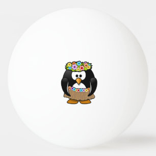 Balle De Ping Pong Pingouin de danse polynésienne de bande dessinée