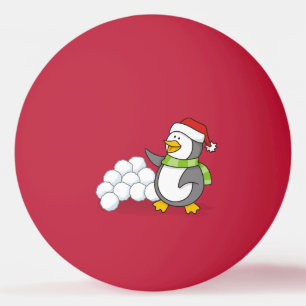 Balle De Ping Pong Pingouin de Noël avec boules de neige agitant