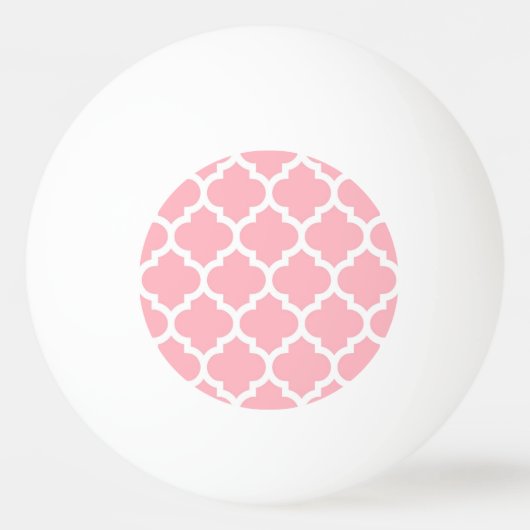 Balle De Ping Pong Pink White Moroccan Quatrefoil (Devant)