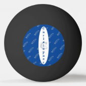 Balle De Ping Pong Plumes Motif Bleu Simple Nom moderne Monogramme (Dos)