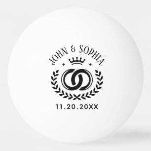 Balle De Ping Pong Police de couleur noire avec nom de couple personn