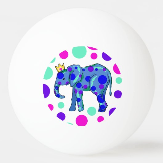 Balle De Ping Pong Polka Dot Elephant Ping Pong Ball (Devant)