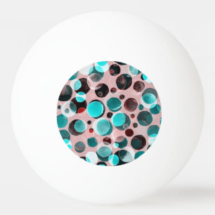 Balle De Ping Pong Polka point aquarelle, motif abstrait.