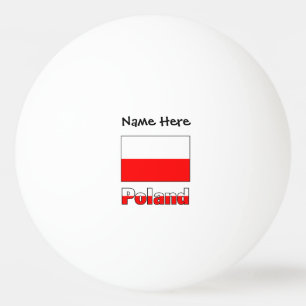 Balle De Ping Pong Pologne Drapeau polonais Personnalisation noire
