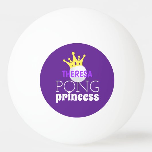 Balle De Ping Pong Pong Princess Purple Nom personnalisé (Devant)