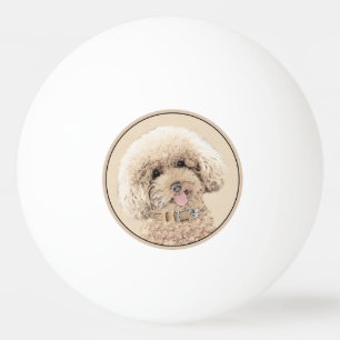 Balle De Ping Pong Poodle Miniature Toy Apricot Crème Chien Brown Art