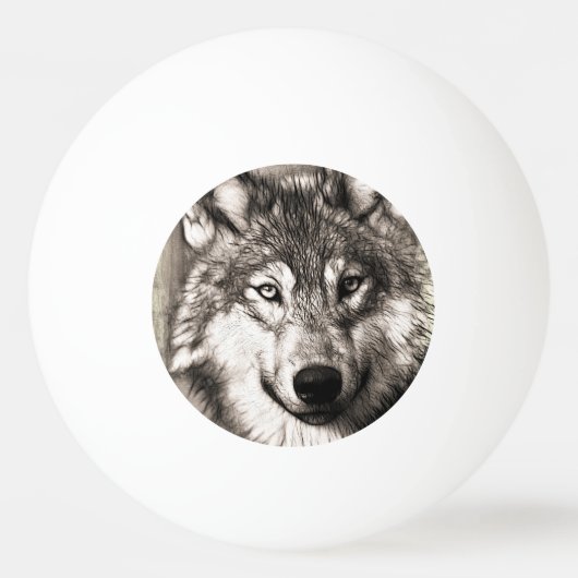 Balle De Ping Pong Portrait de loup (Dos)