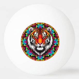 Balle De Ping Pong Portrait de tigre avec motif de mandala